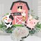 Big Dot of Happiness Girl Farm Animals - Pink Barnyard Baby Shower or Birthday Party Centerpiece Sticks - Table Toppers - Set of 15